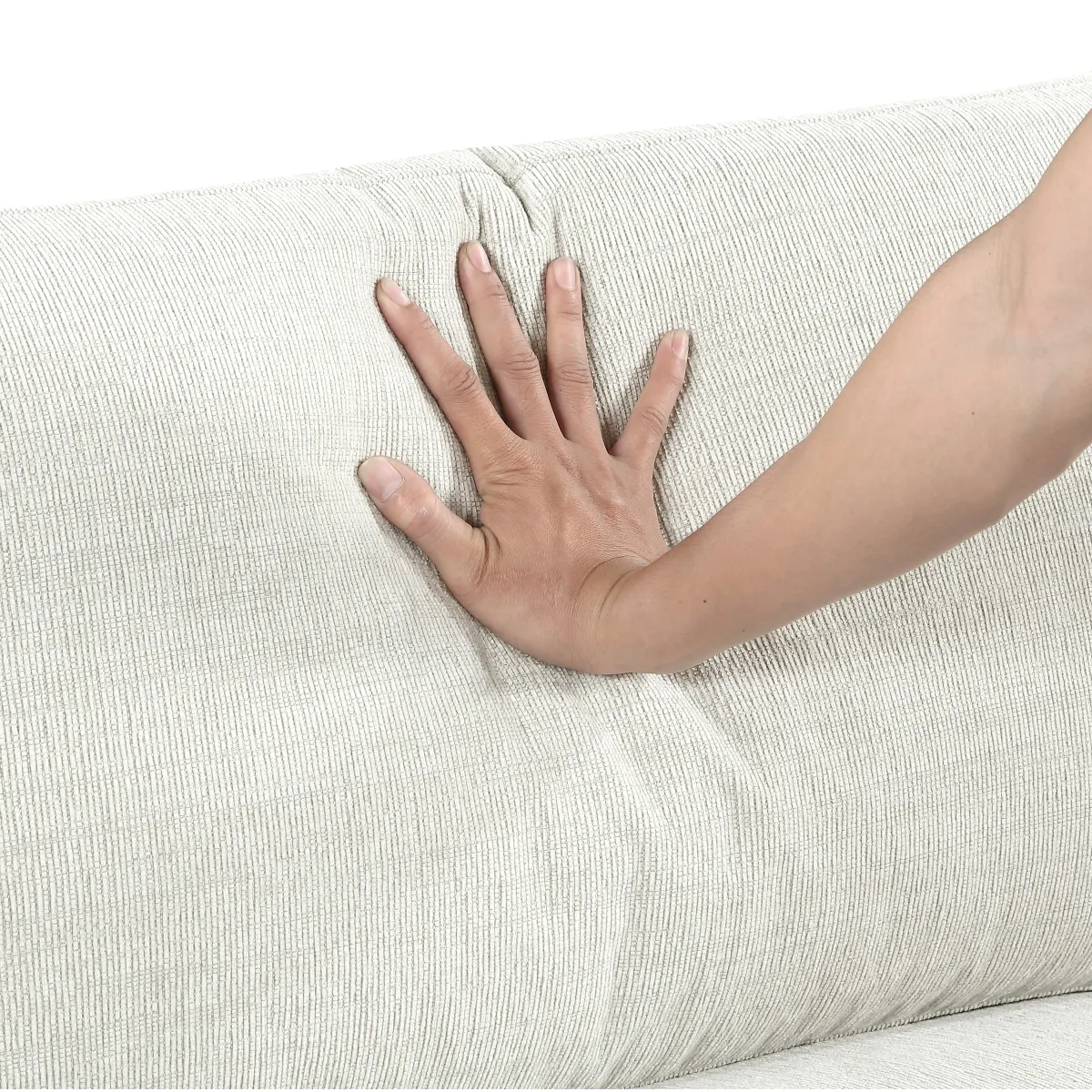 Beige Chenille Modular Corner Seat 5