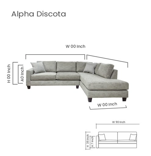 Alpha 2-Piece Sectional with Chaise (Samantha Beige) 6