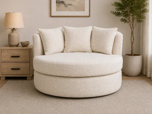 Haven 55" Custom Round Swivel Accent Chair 10