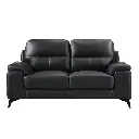 Mischa Black Leather-Match Loveseat view 5