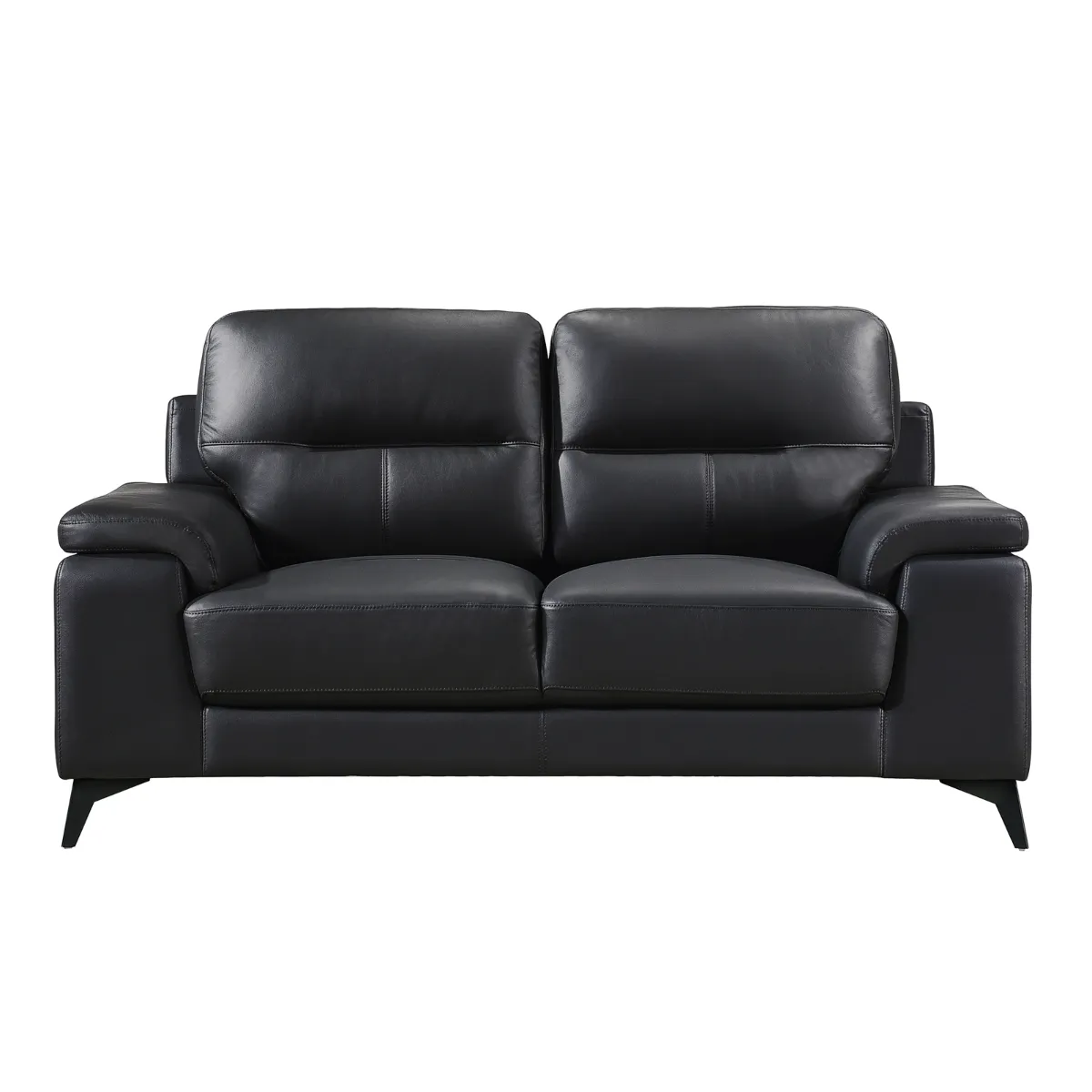 Mischa Black Leather Loveseat 6