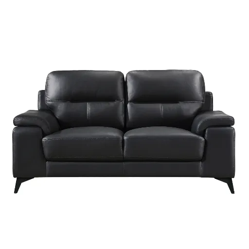 Mischa Black Leather Loveseat 6