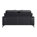 Mischa Black Leather-Match Loveseat view 6