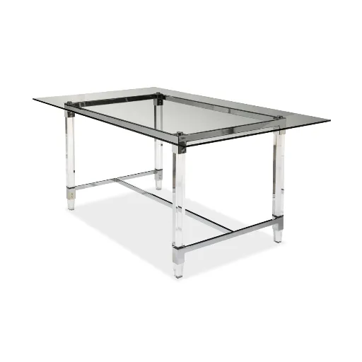 Lyrica Glass Dining Table with Acrylic Legs 3