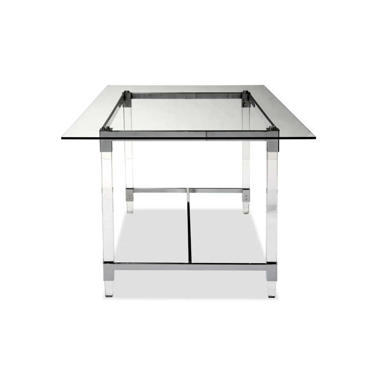 Lyrica Glass Dining Table with Acrylic Legs 4