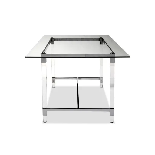 Lyrica Glass Dining Table with Acrylic Legs 4