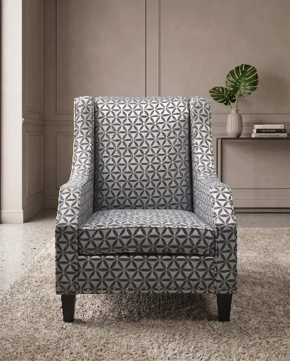 Hazel Geometric Wingback Accent Chair 2
