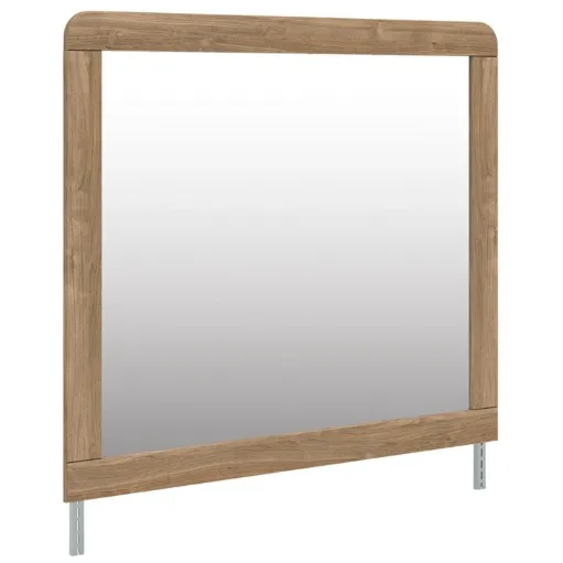 Curved Edge Natural Walnut Mirror 3