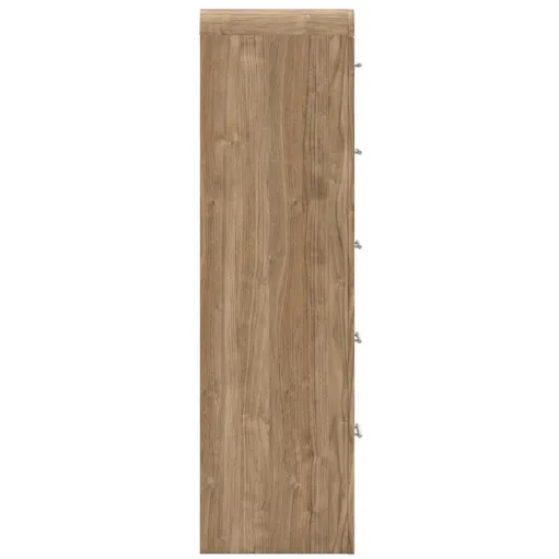 Curved Edge Natural Walnut 5-Drawer Chest 10