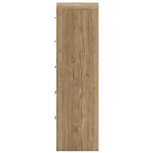 Curved Edge Natural Walnut 5-Drawer Chest 11