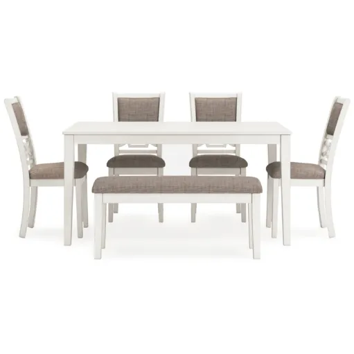 Charlevoix White 6-Piece Dining Set with Bench 7