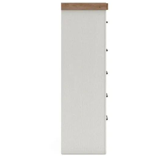 Farmhouse 5-Drawer Chest (White with Wood Top) 8