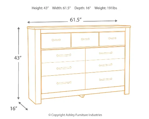 Wispy White 7-Drawer Farmhouse Dresser 7