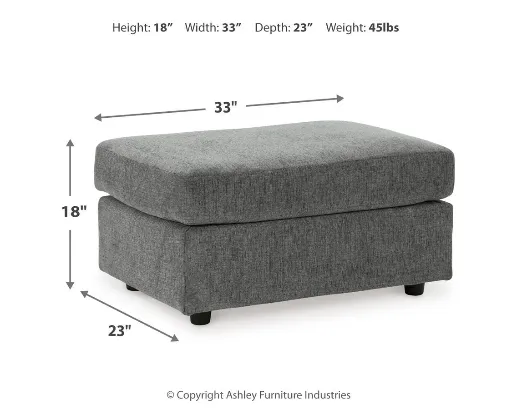 Stairatt Grey Chenille Ottoman 3