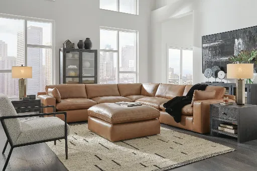 Emilia 5-Piece Leather Modular Sectional 3