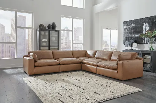 Emilia 5-Piece Leather Modular Sectional 4