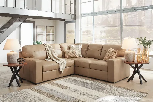 Bandon 2-Piece Top-Grain Leather L-Shaped Sectional 2