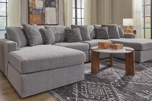 Modmax 4-Piece Modular Double Chaise Sectional in Next-Gen Nuvella Performance Fabric 5