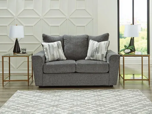 Stairatt Grey Chenille Loveseat 2