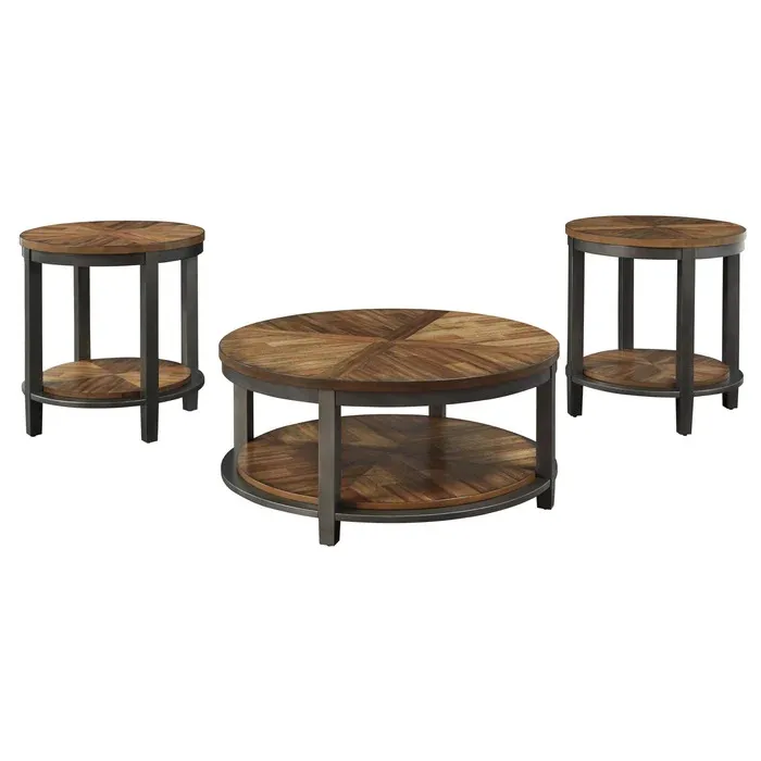 Roybeck Natural Acacia Coffee Table Set (Set of 3) 4