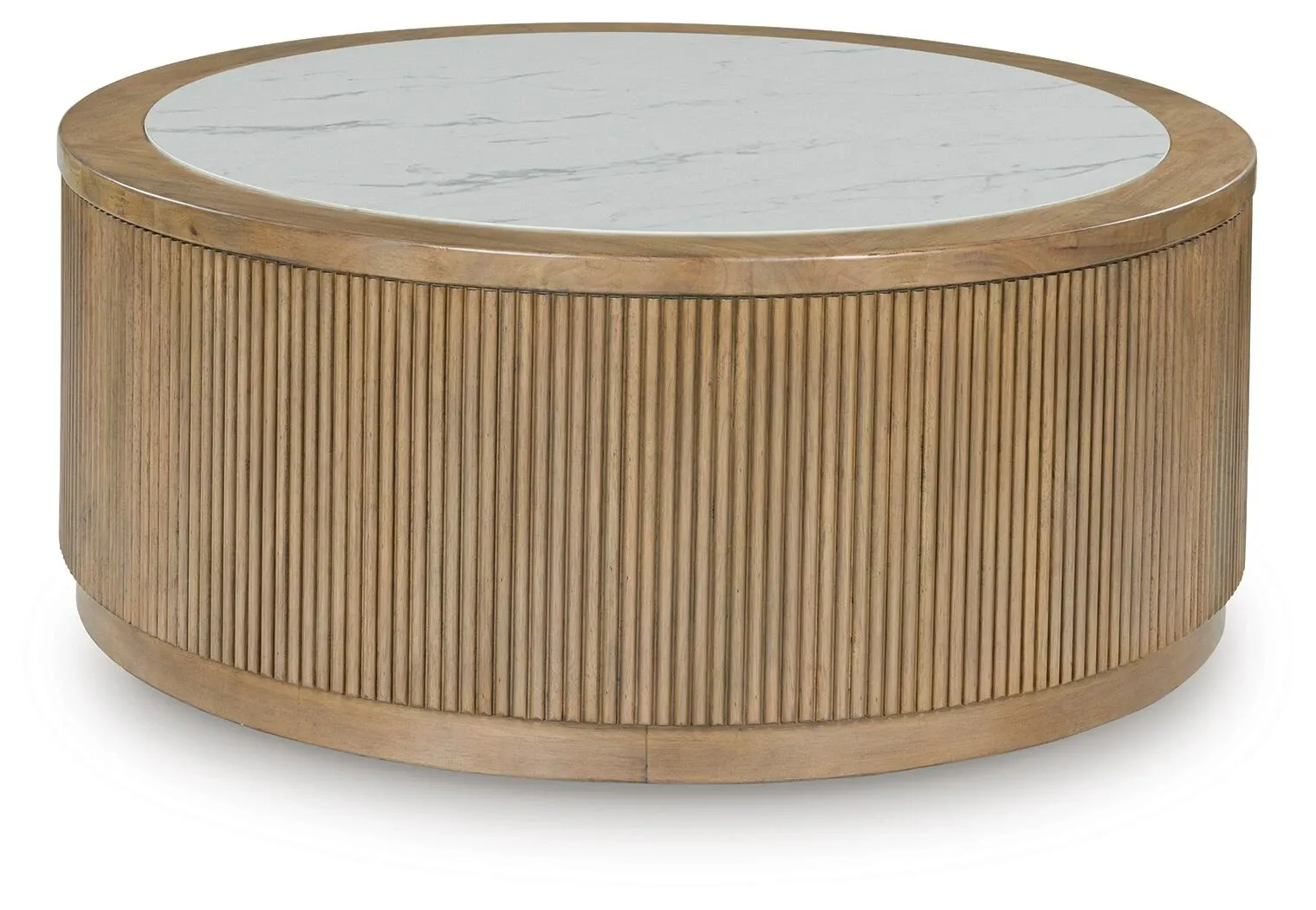 Camdill Faux Marble Top Coffee Table with Reeded Base 8
