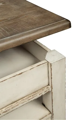 Realyn Two-Tone Lift-Top Coffee Table with Drawer and Shelf 8