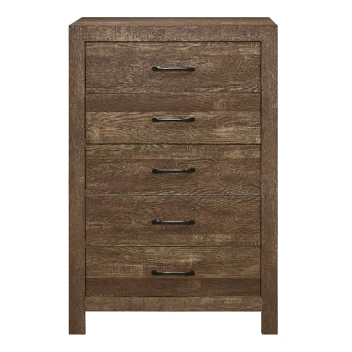 Corbin Rustic Brown 5-Drawer Chest 4
