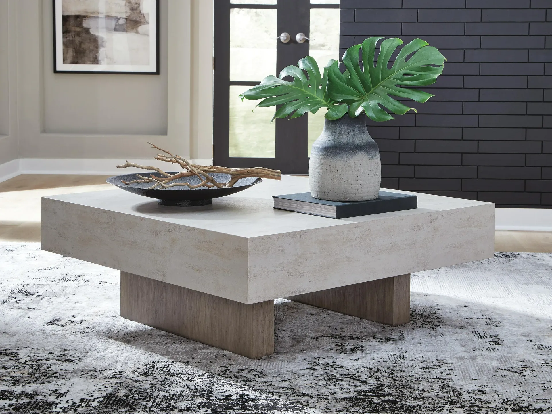 Jorlaina Cement-Look Coffee Table 2