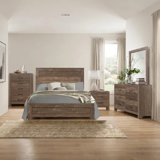 Corbin Rustic Brown 5-Drawer Chest 6