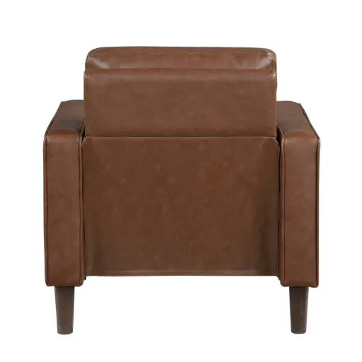 Malcolm Chocolate Leatherette Track-Arm Accent Chair 10