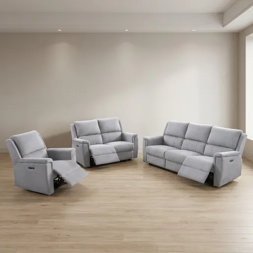 Apex 3-Seater Power Reclining Sofa (Grey) 2