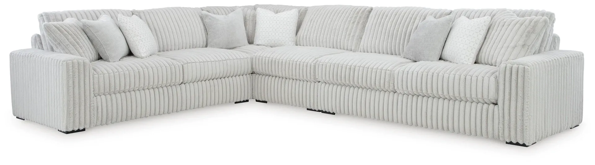 Stupendous 4-Piece Jumbo Corduroy Sectional 4