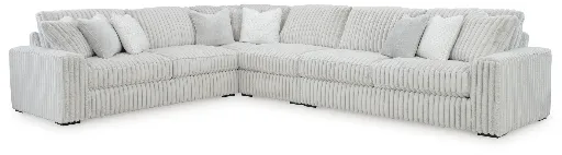 Stupendous 4-Piece Jumbo Corduroy Sectional 4