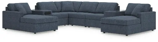 Modmax 8-Piece Modular Double Chaise Sectional with Audio and Storage Consoles 7