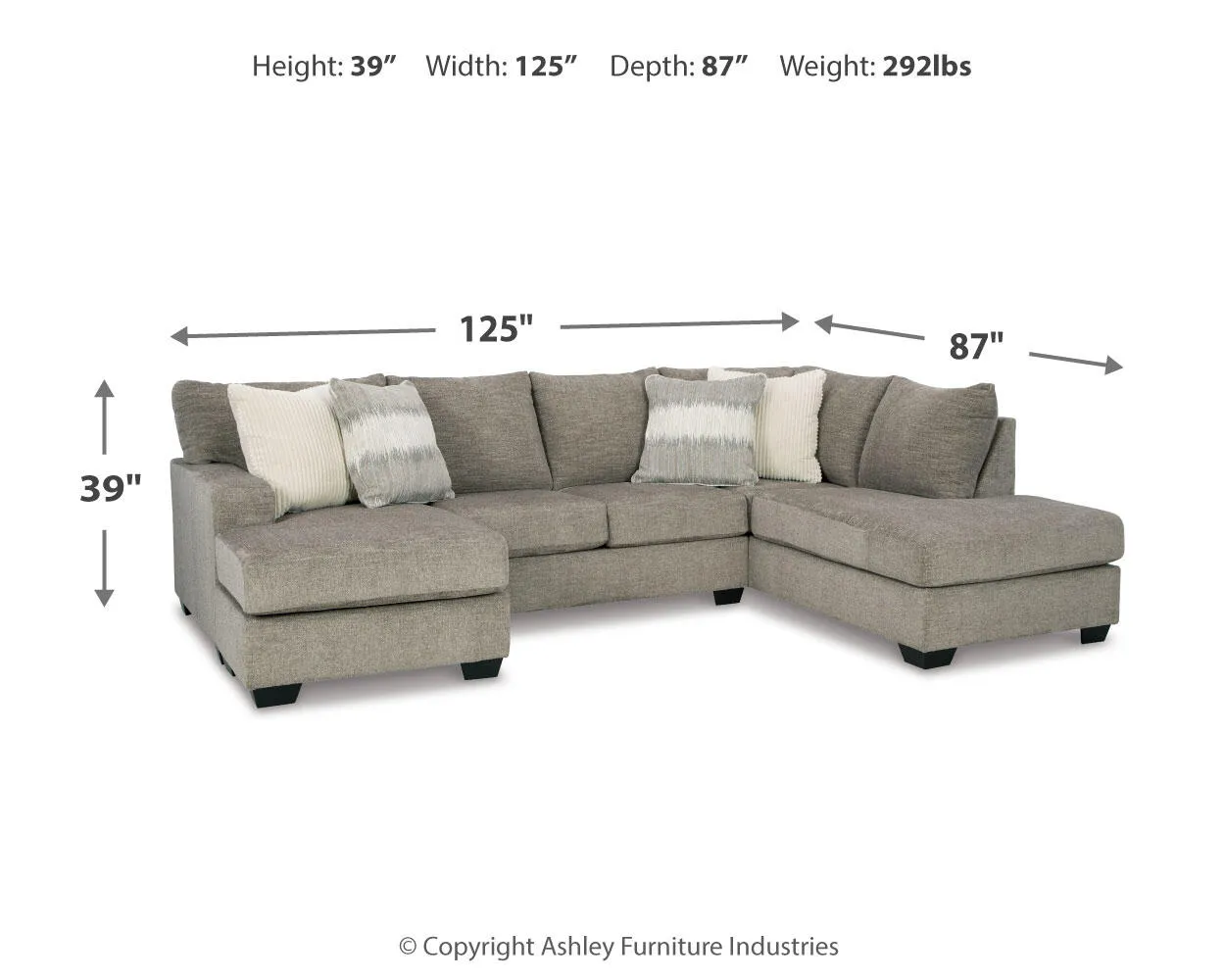 Creswell 2-Piece Double Chaise Sectional 5