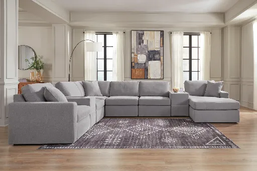 Modmax 8-Piece Performance Fabric Modular Sectional with Chaise and Storage Consoles 2