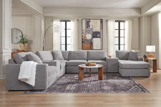 Modmax 8-Piece Performance Fabric Modular Sectional with Chaise and Storage Consoles 3