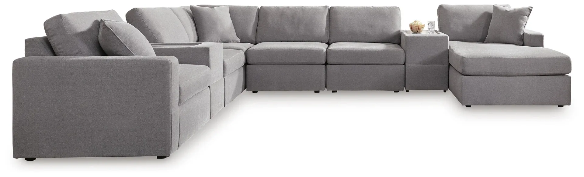 Modmax 8-Piece Performance Fabric Modular Sectional with Chaise and Storage Consoles 4