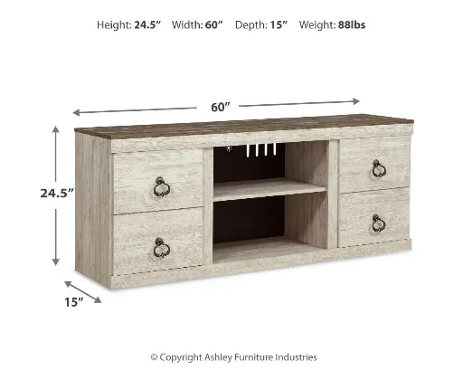 Willowton Whitewash 2-Door 60" TV Stand 9