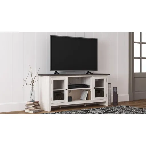 Dorrinson 60" TV Stand with Glass Doors 2
