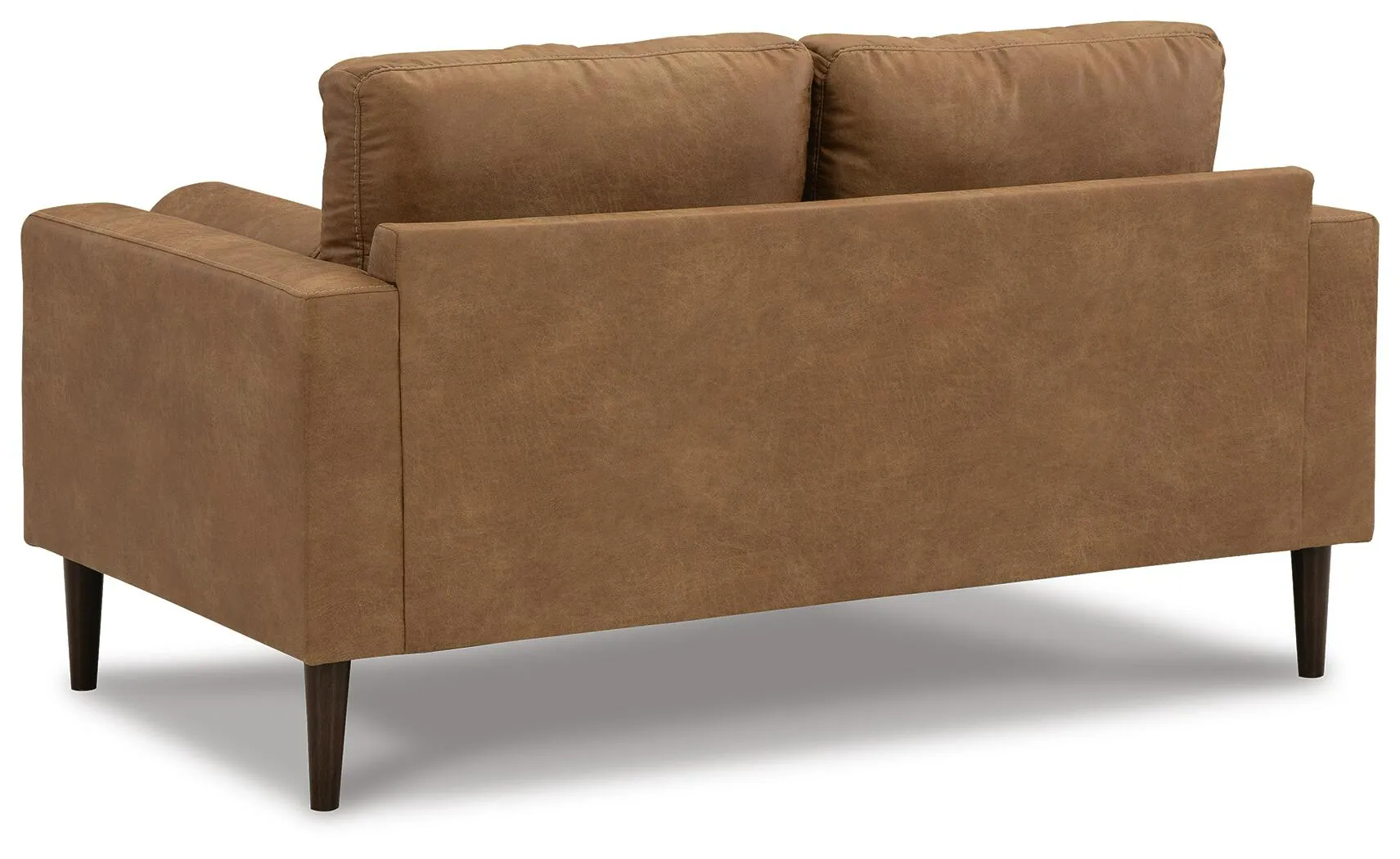 Telora Caramel Leatherette Loveseat 5