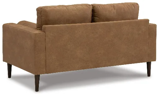 Telora Caramel Leatherette Loveseat 5