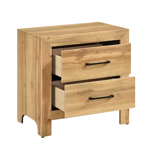 Rustic Natural 2-Drawer Nightstand 3