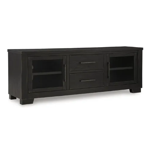 Galliden 80" Worn Black TV Stand with Drawers 6