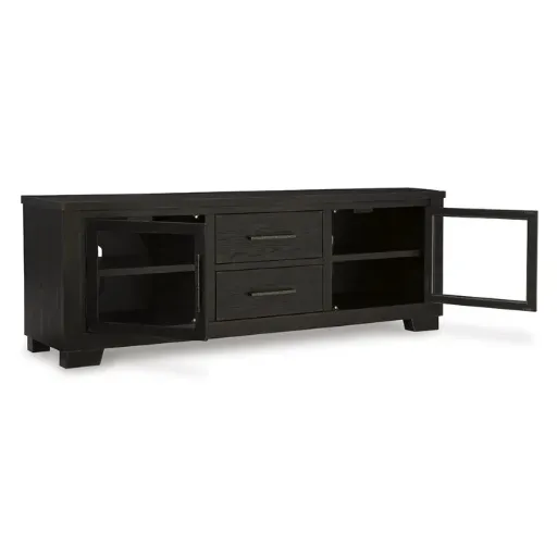 Galliden 80" Worn Black TV Stand with Drawers 7