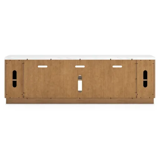 Camdill 80" Faux Marble Top TV Stand with Adjustable Shelves 8