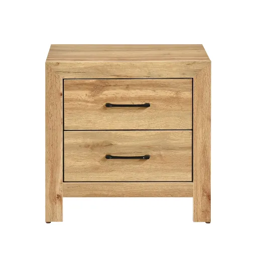 Rustic Natural 2-Drawer Nightstand 5