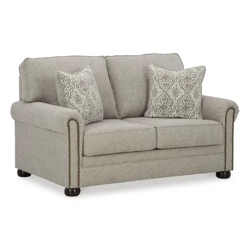 Gaelon Herringbone Loveseat with Nailhead Trim 5