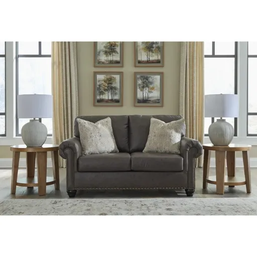 Chasemore Leatherette Loveseat with Nailhead Trim 3