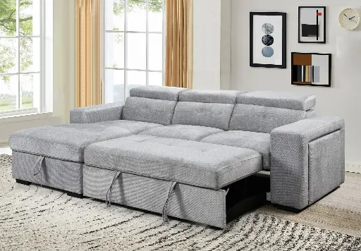 Nirvana Grey Sleeper Sectional with Left-Facing Chaise 3